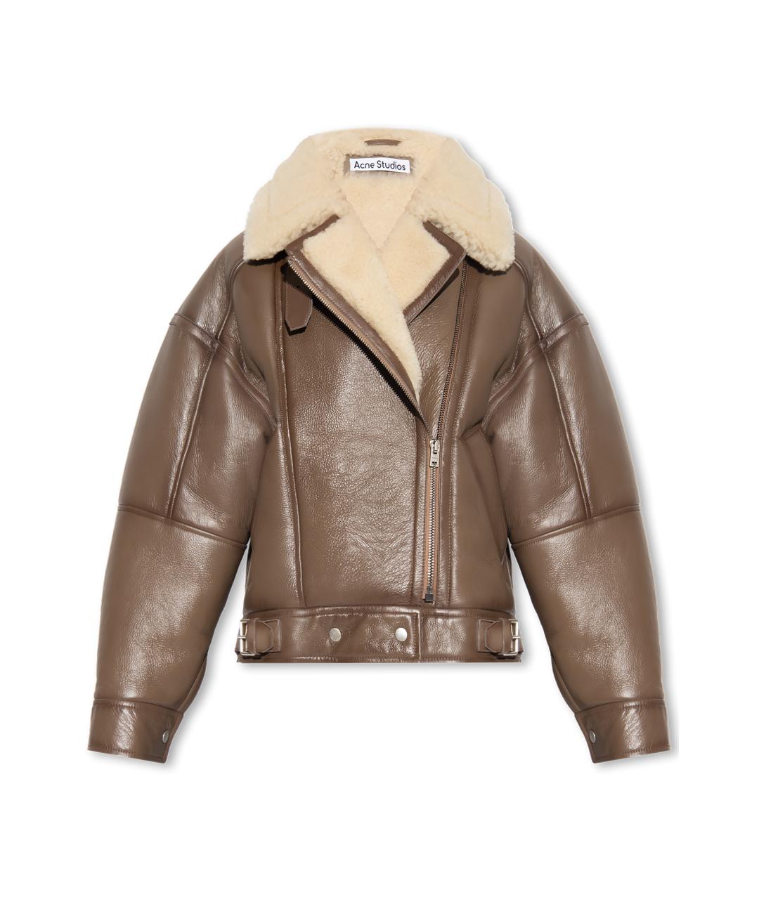 ACNE STUDIOS Коричневая кожаная дубленка, фото 1