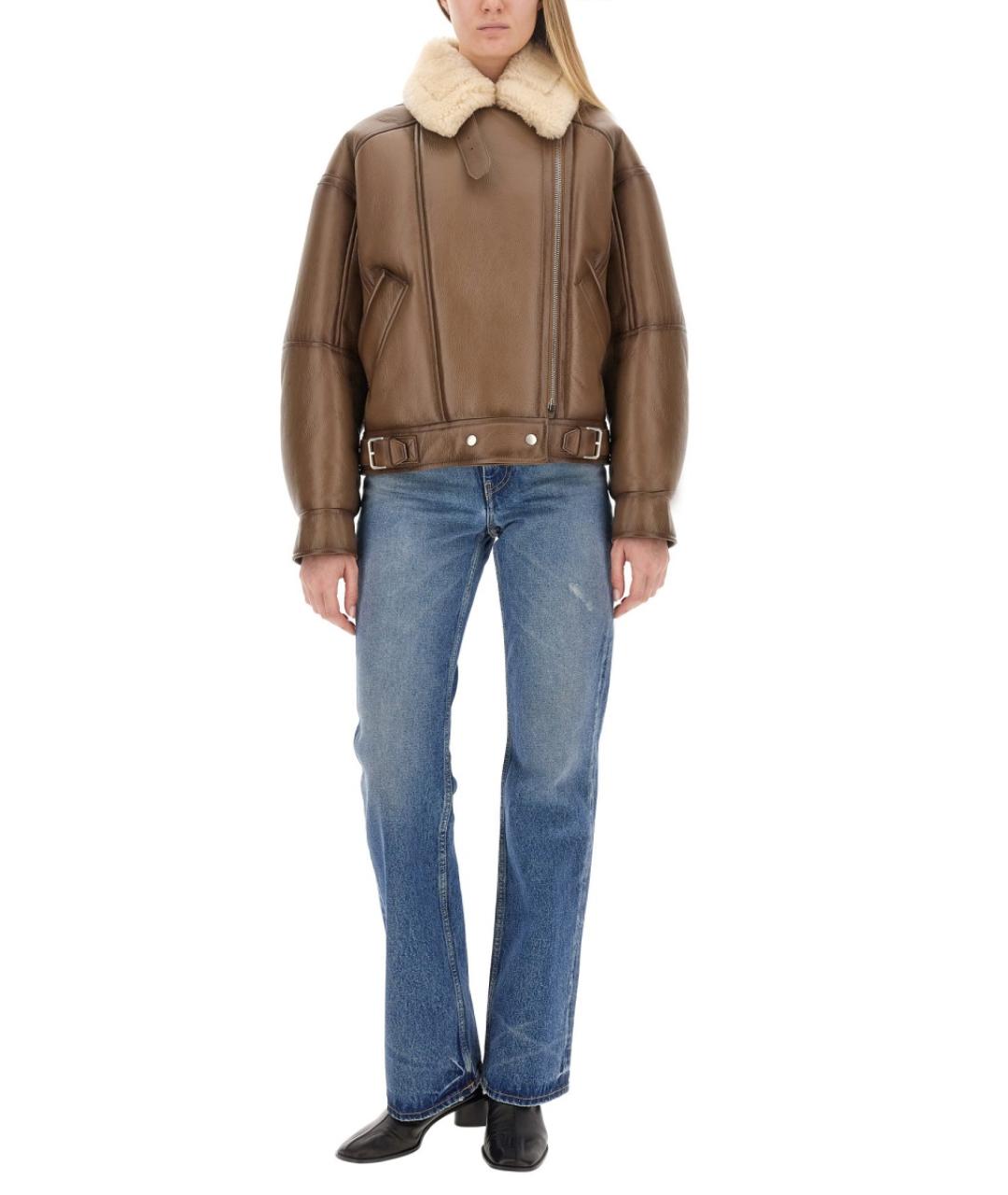 ACNE STUDIOS Коричневая кожаная дубленка, фото 3