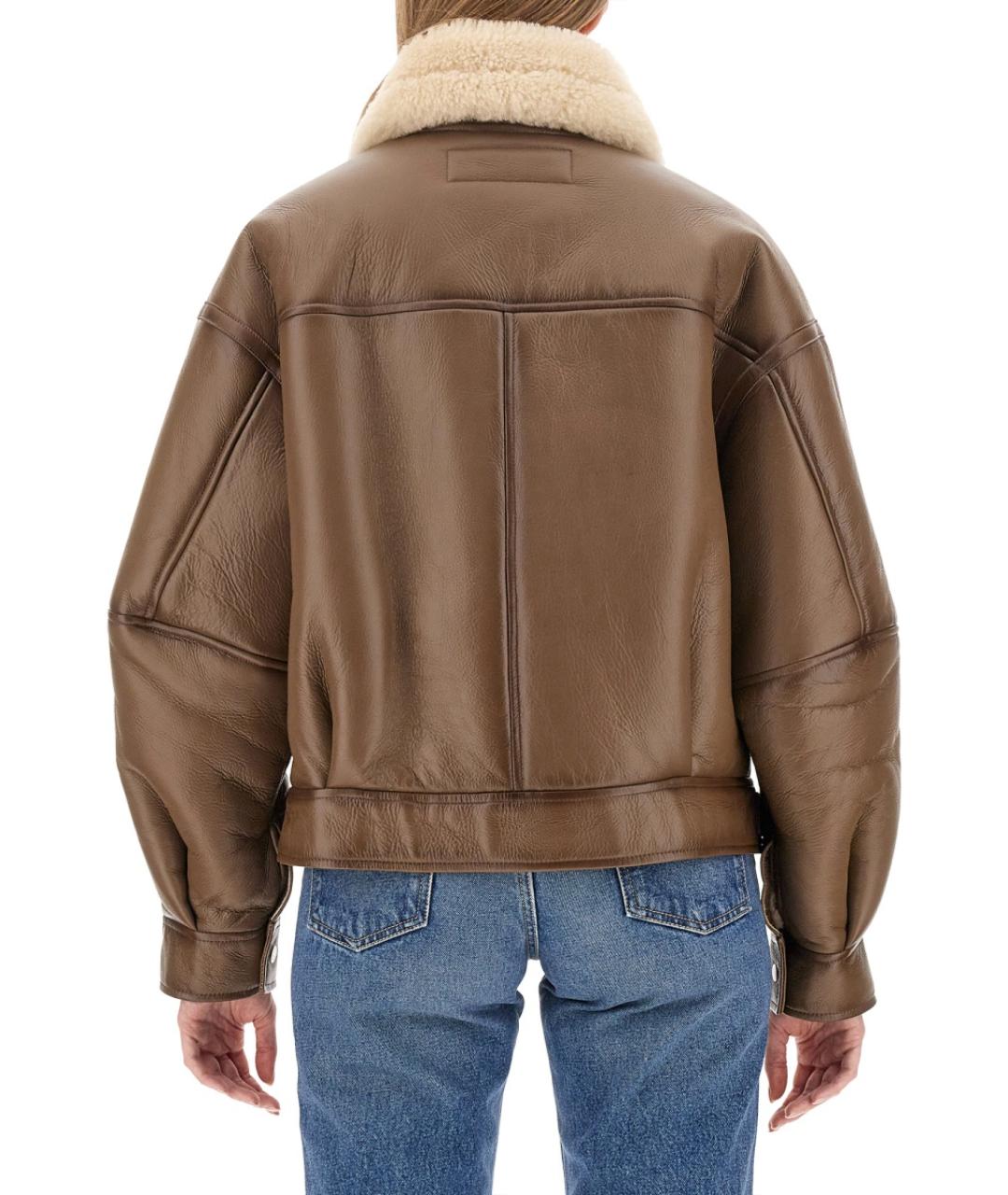 ACNE STUDIOS Коричневая кожаная дубленка, фото 4