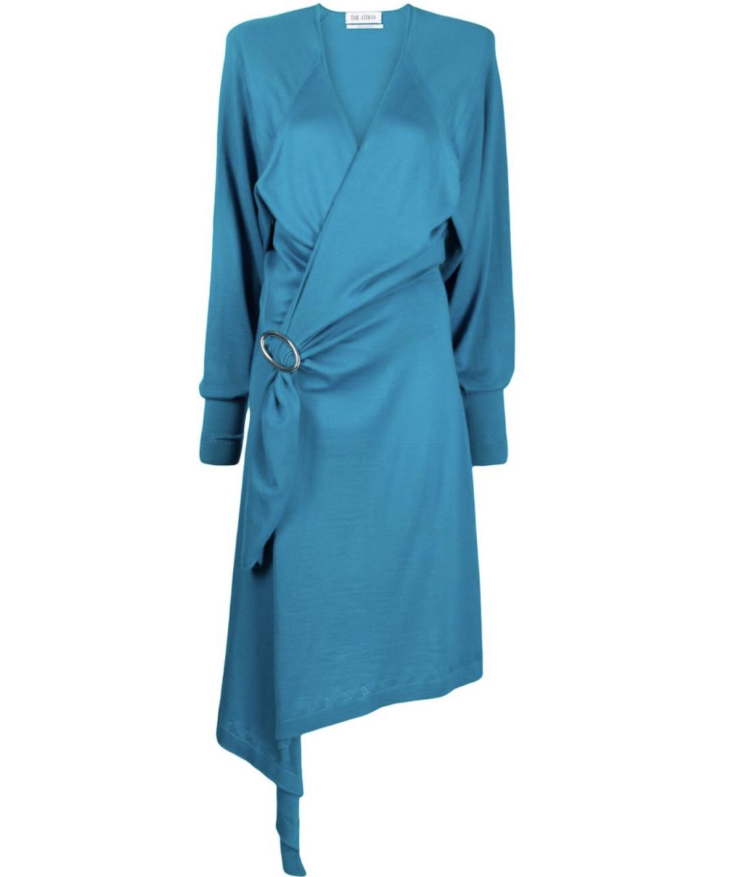 THE ATTICO Синее шерстяное повседневное платье, фото 1