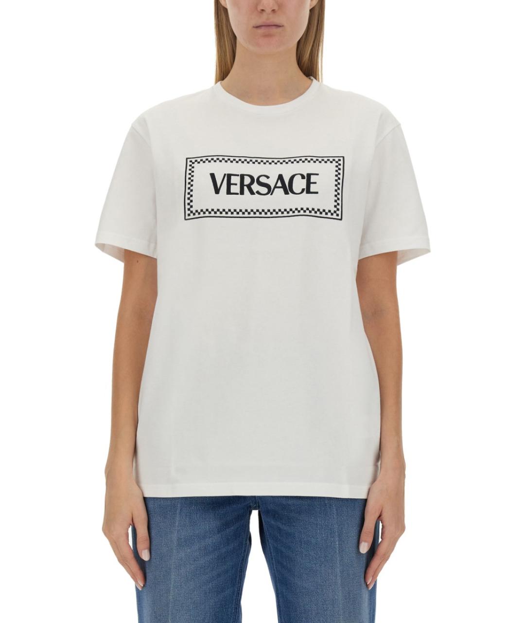 VERSACE Белая хлопковая футболка, фото 2