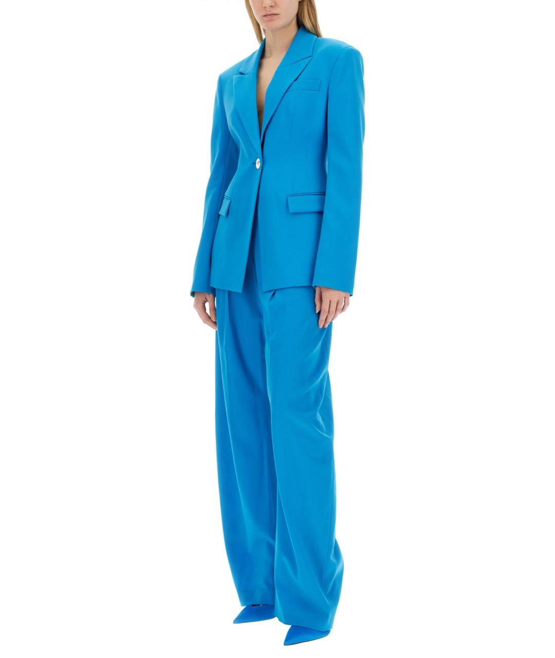 THE ATTICO Синий шерстяной жакет/пиджак, фото 3