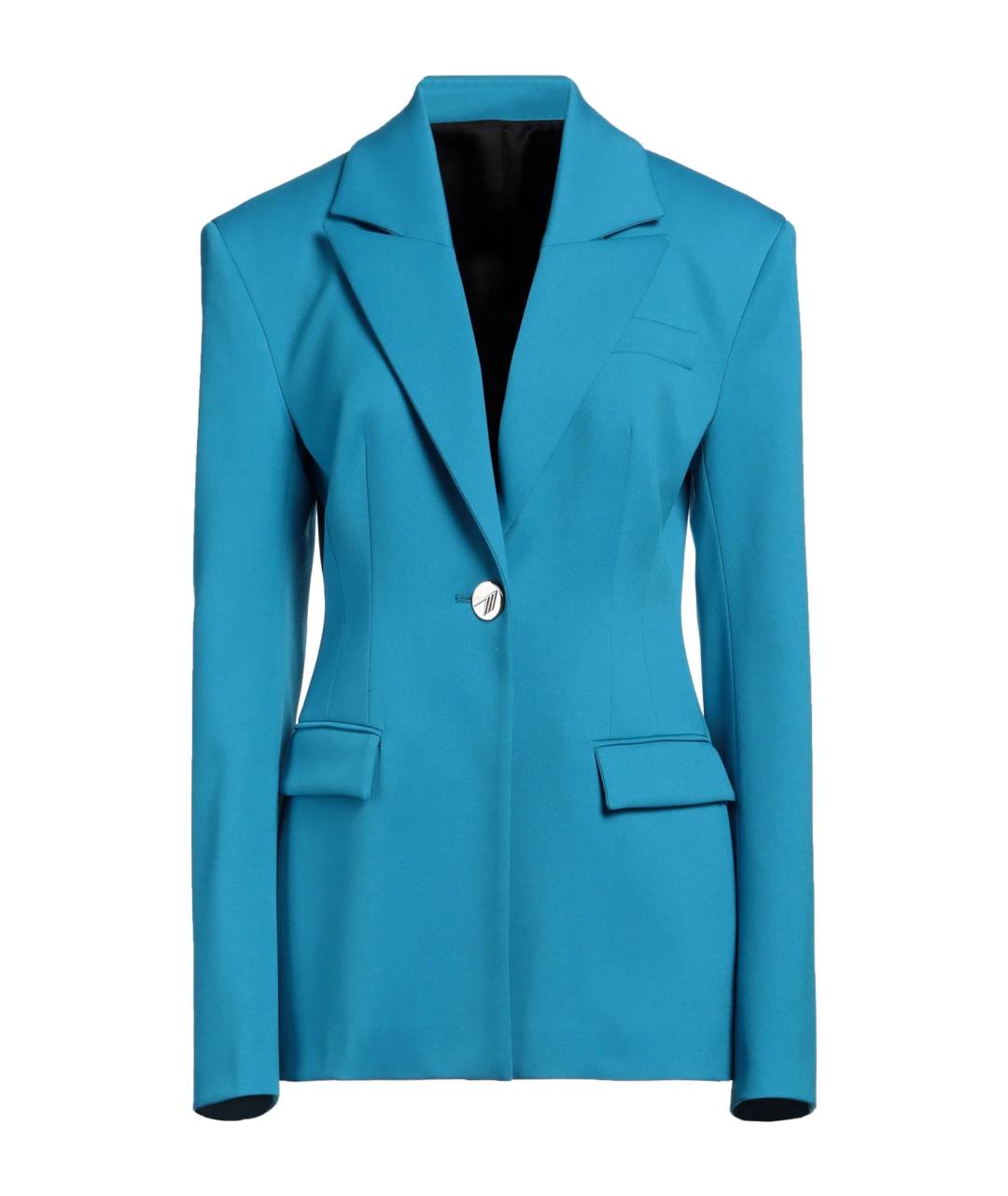 THE ATTICO Синий шерстяной жакет/пиджак, фото 1