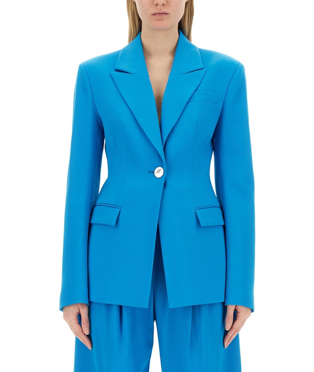 THE ATTICO Синий шерстяной жакет/пиджак, фото 5