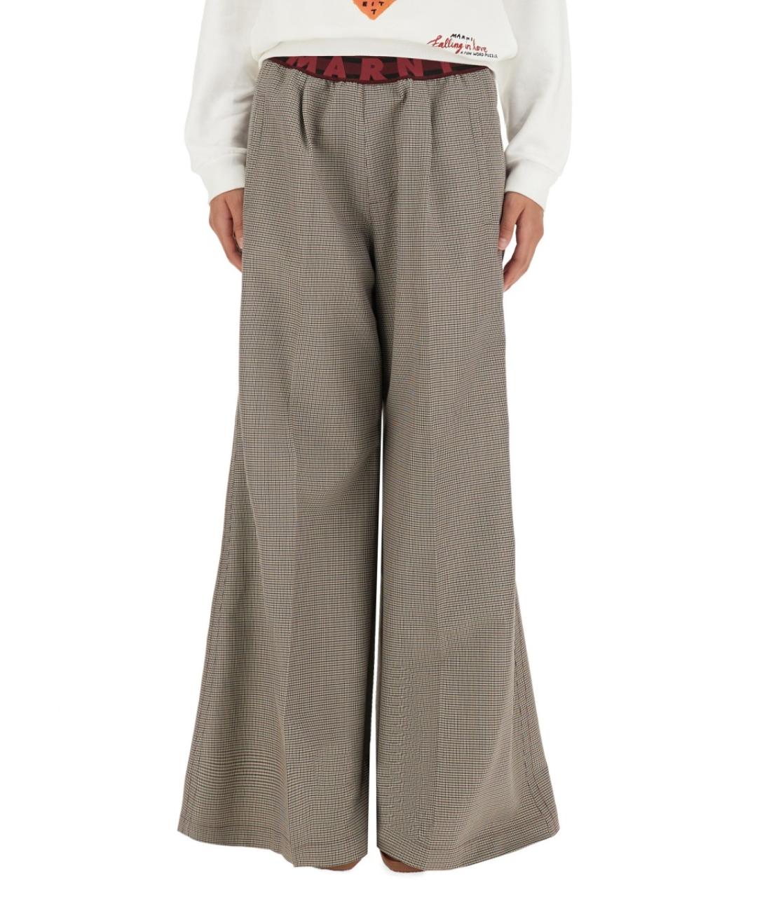 MARNI Мульти шерстяные прямые брюки, фото 2