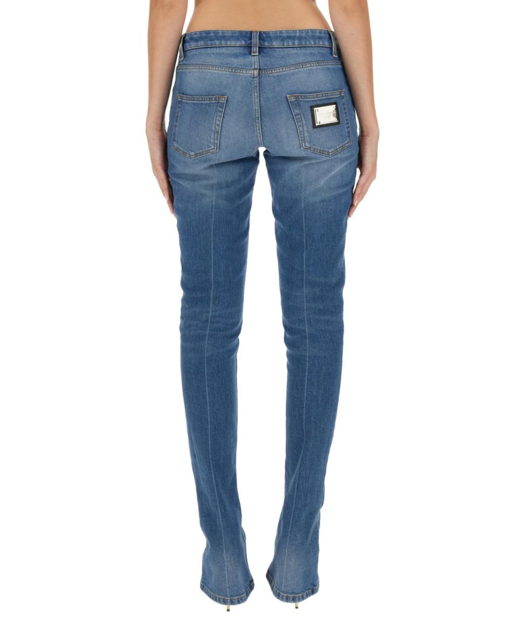 DOLCE&GABBANA Синие хлопковые прямые джинсы, фото 3