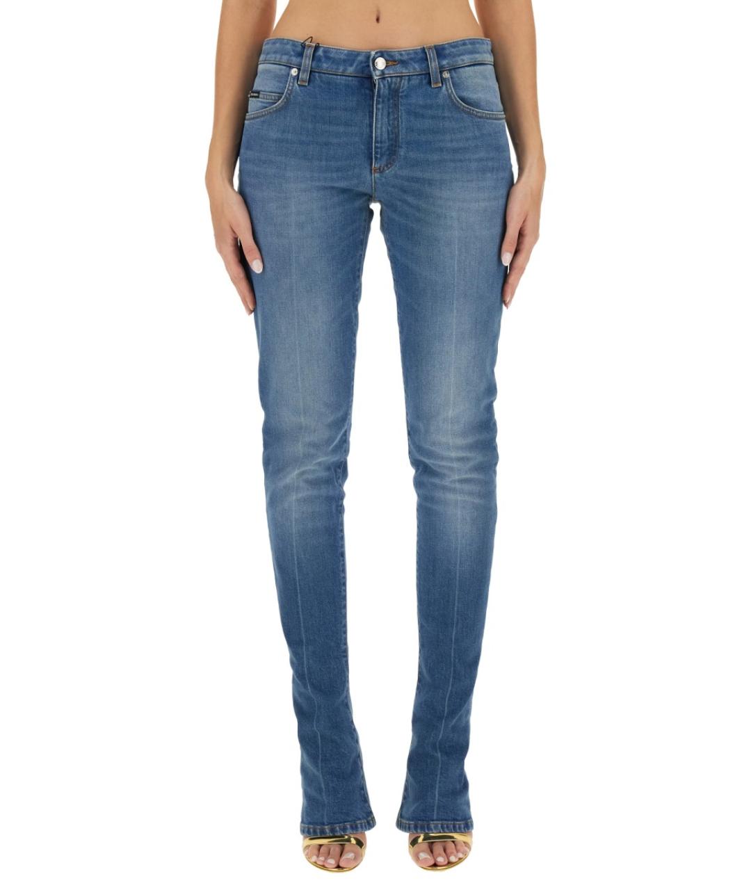 DOLCE&GABBANA Синие хлопковые прямые джинсы, фото 5