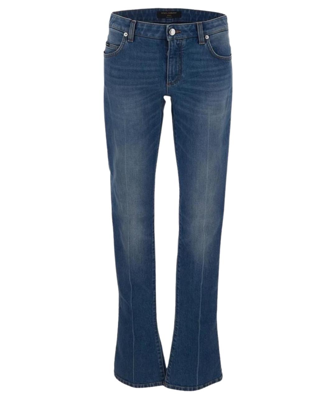 DOLCE&GABBANA Синие хлопковые прямые джинсы, фото 1