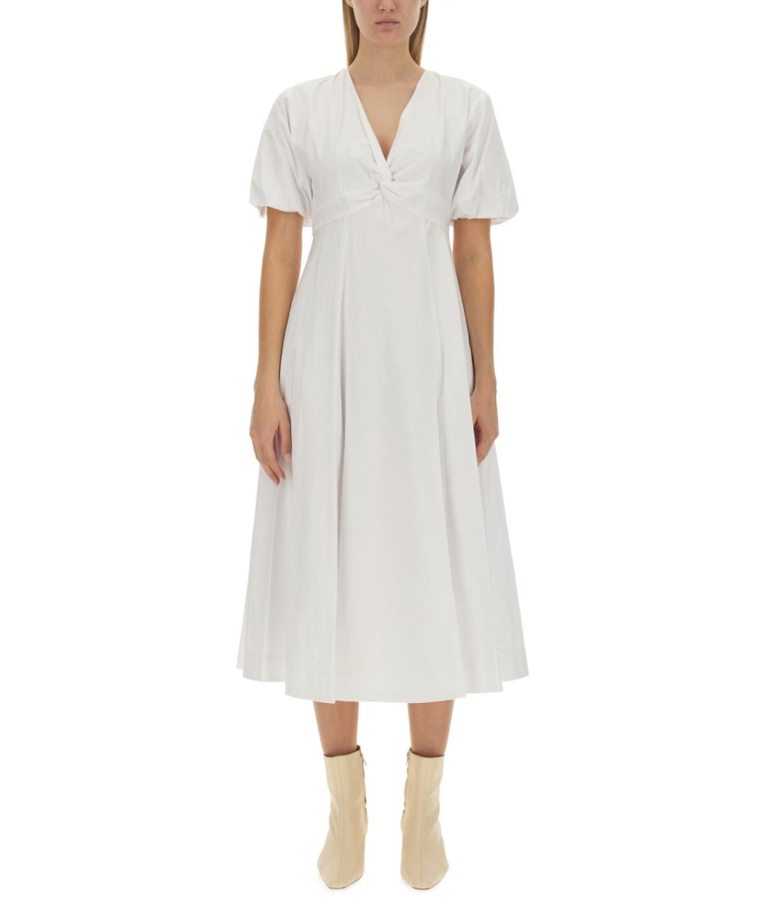 STAUD Белое хлопковое повседневное платье, фото 2