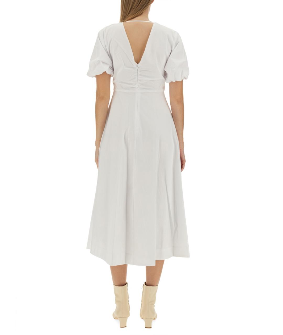 STAUD Белое хлопковое повседневное платье, фото 4