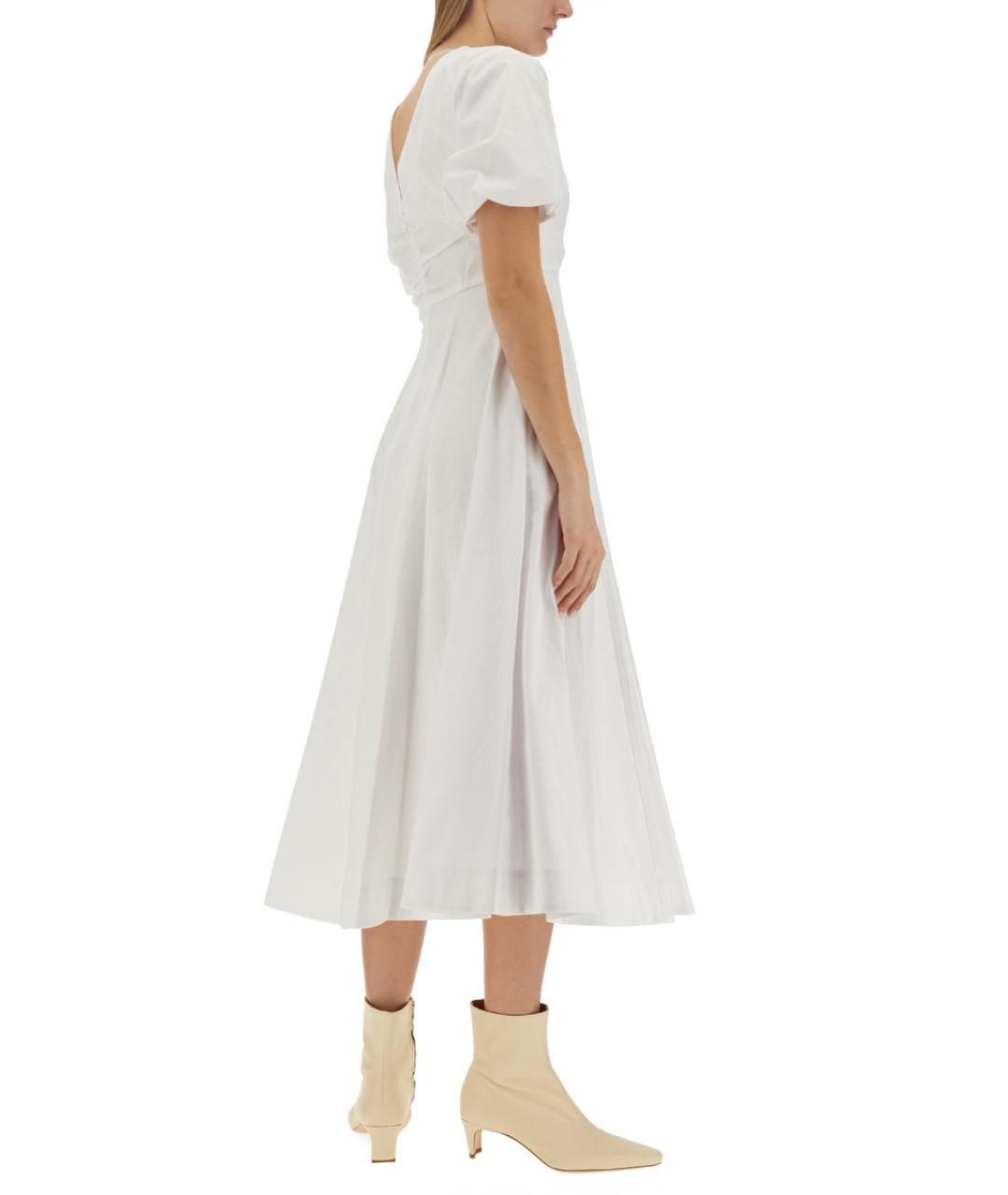 STAUD Белое хлопковое повседневное платье, фото 3