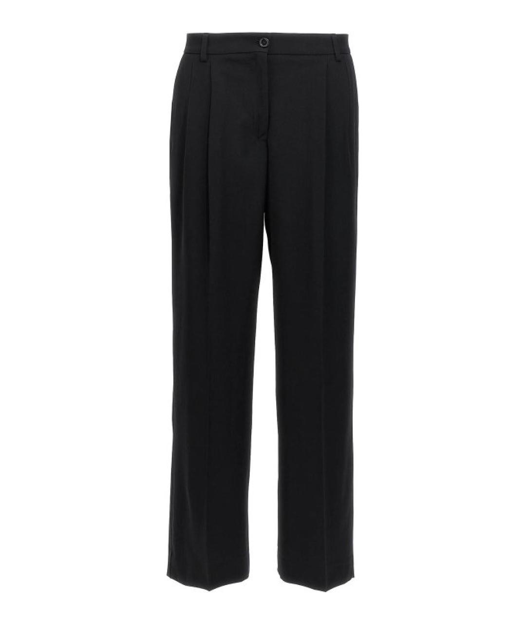 DOLCE&GABBANA Черные полиэстеровые прямые брюки, фото 1