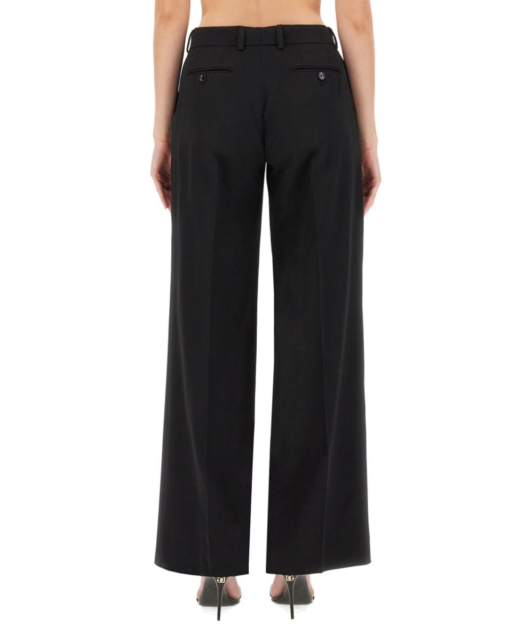 DOLCE&GABBANA Черные полиэстеровые прямые брюки, фото 4