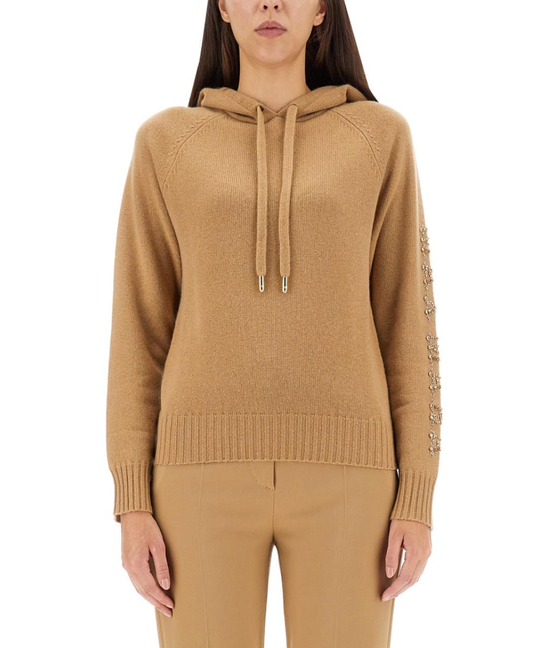 MAX MARA Бежевый шерстяной джемпер / свитер, фото 2