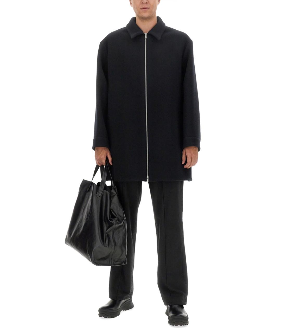 JIL SANDER Черный шерстяной тренч / плащ, фото 3