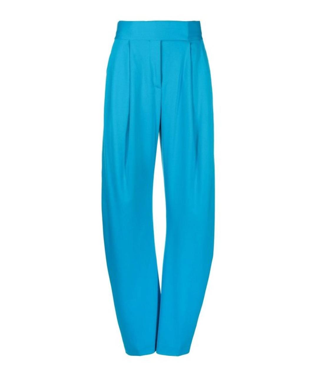 THE ATTICO Синие шерстяные прямые брюки, фото 1