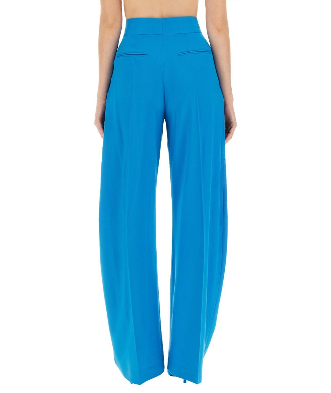 THE ATTICO Синие шерстяные прямые брюки, фото 4