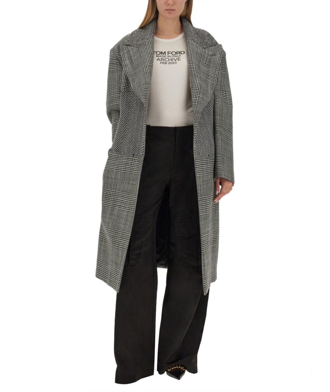 TOM FORD Серое шерстяное пальто, фото 3