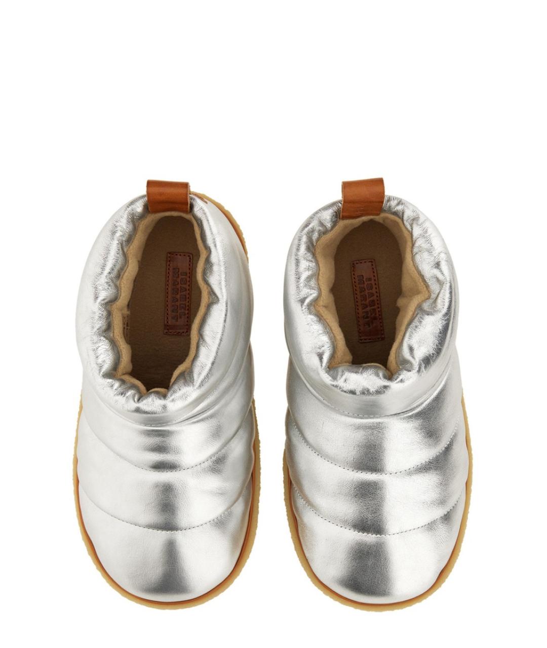 ISABEL MARANT Серебряные кожаные ботинки, фото 6