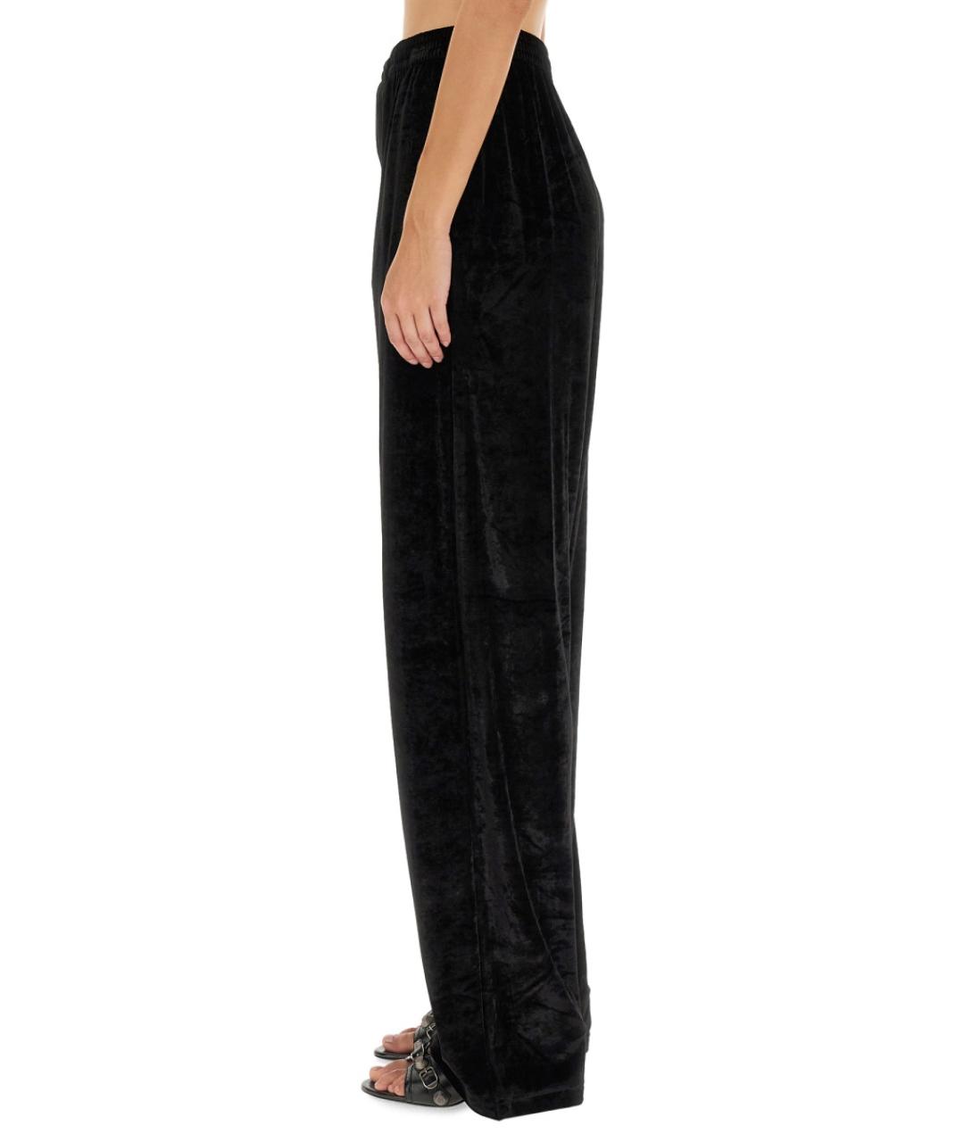 BALENCIAGA Черные вискозные прямые брюки, фото 4