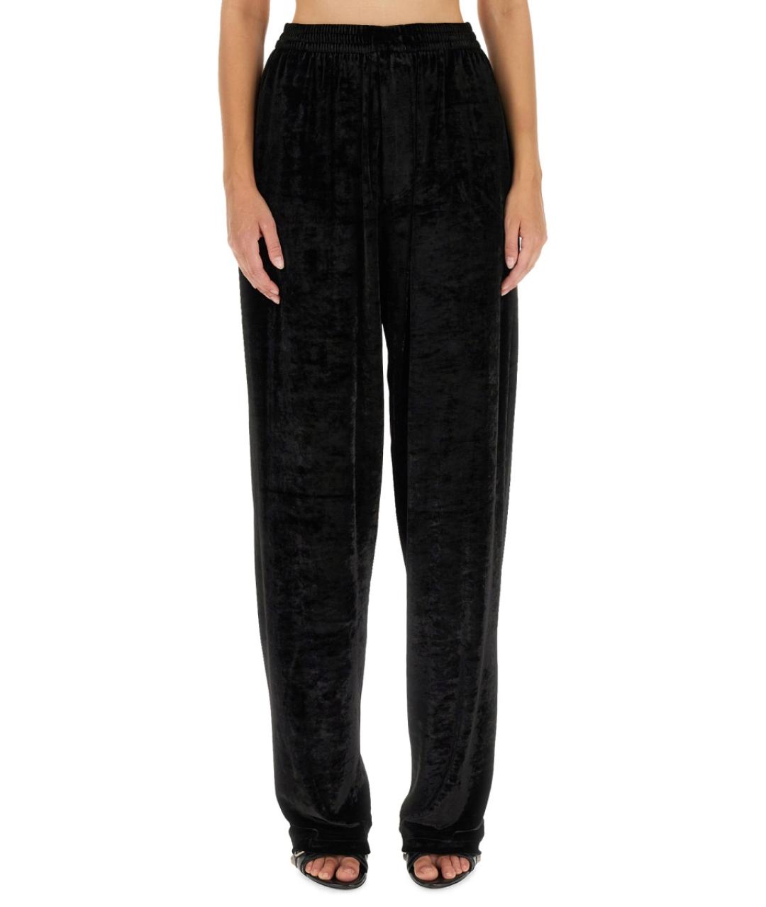 BALENCIAGA Черные вискозные прямые брюки, фото 1