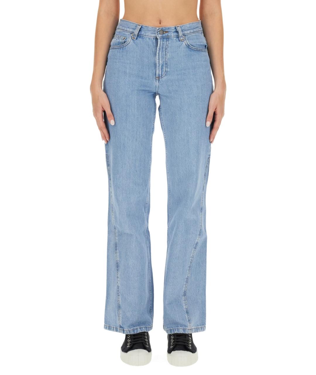 A.P.C. Голубые хлопковые прямые джинсы, фото 2