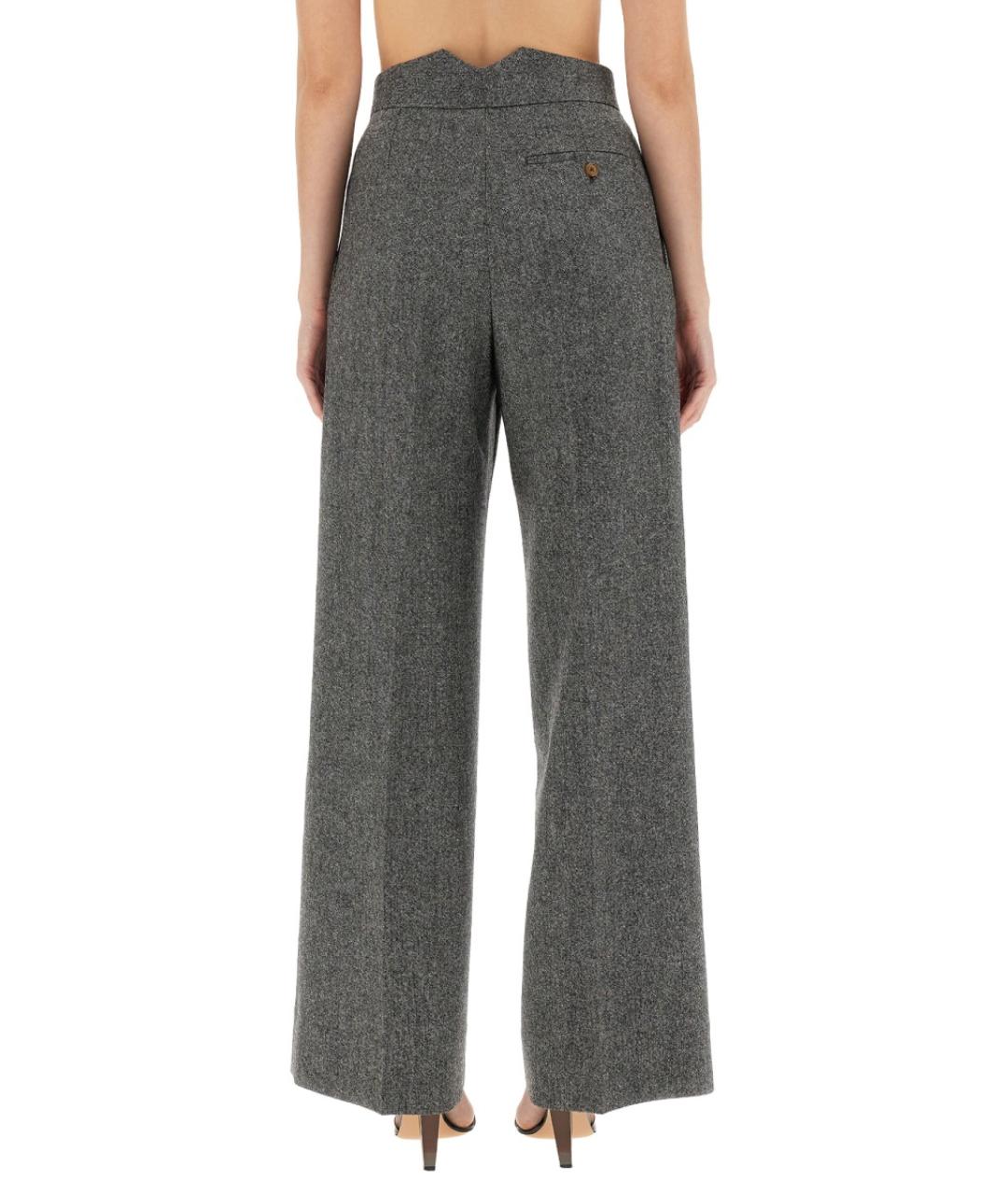 VIVIENNE WESTWOOD Серые шерстяные прямые брюки, фото 4