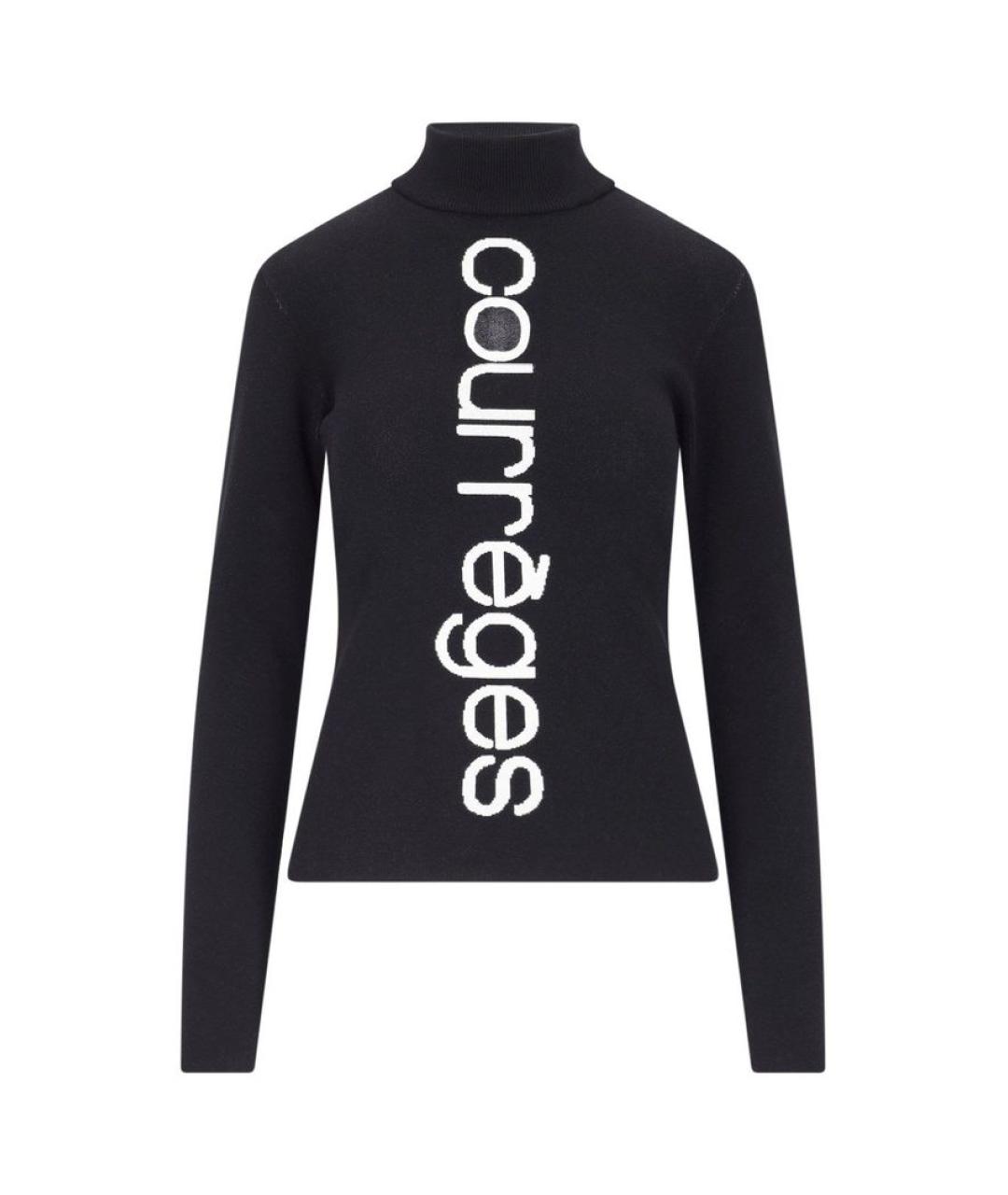 COURREGES Черный полиэстеровый джемпер / свитер, фото 1