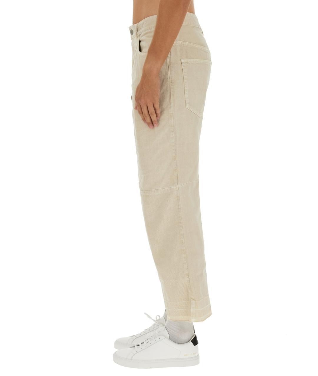 ISABEL MARANT Бежевые хлопковые прямые джинсы, фото 5