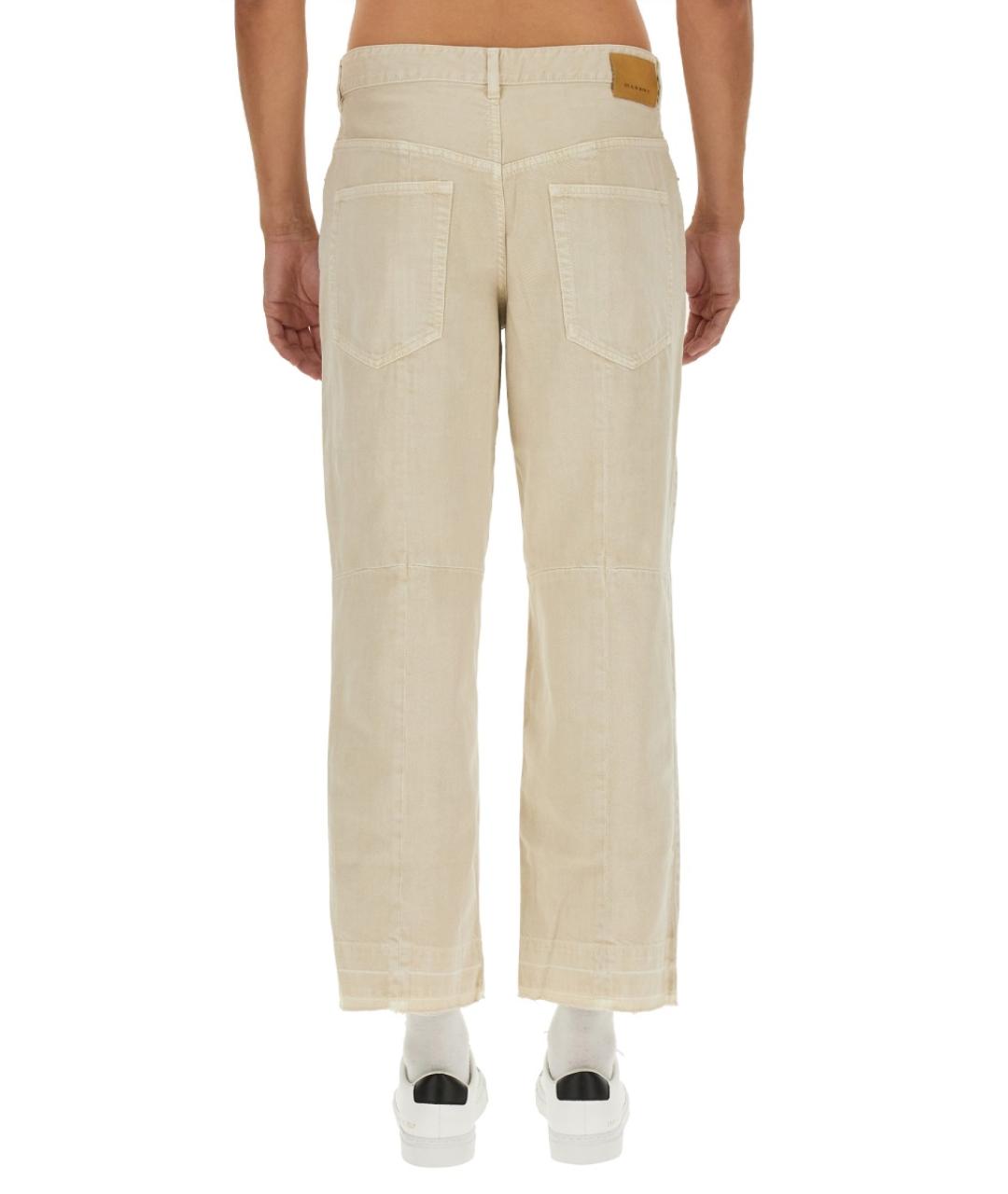 ISABEL MARANT Бежевые хлопковые прямые джинсы, фото 4