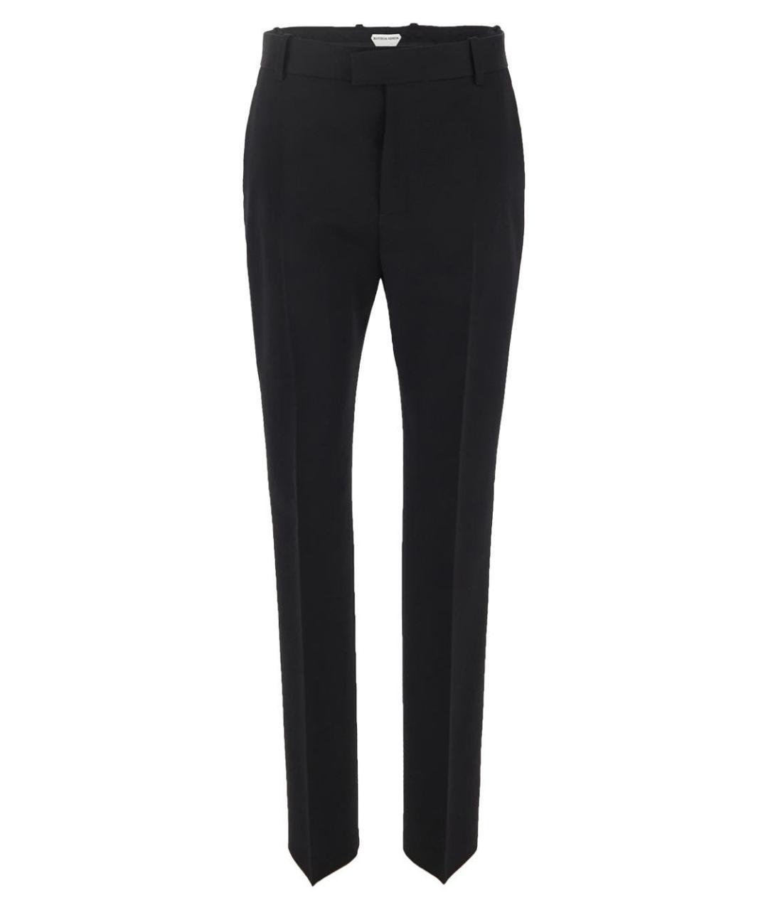 BOTTEGA VENETA Черные шерстяные прямые брюки, фото 1