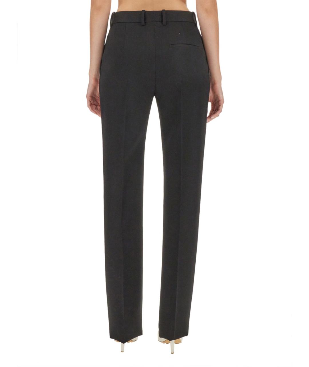 BOTTEGA VENETA Черные шерстяные прямые брюки, фото 4