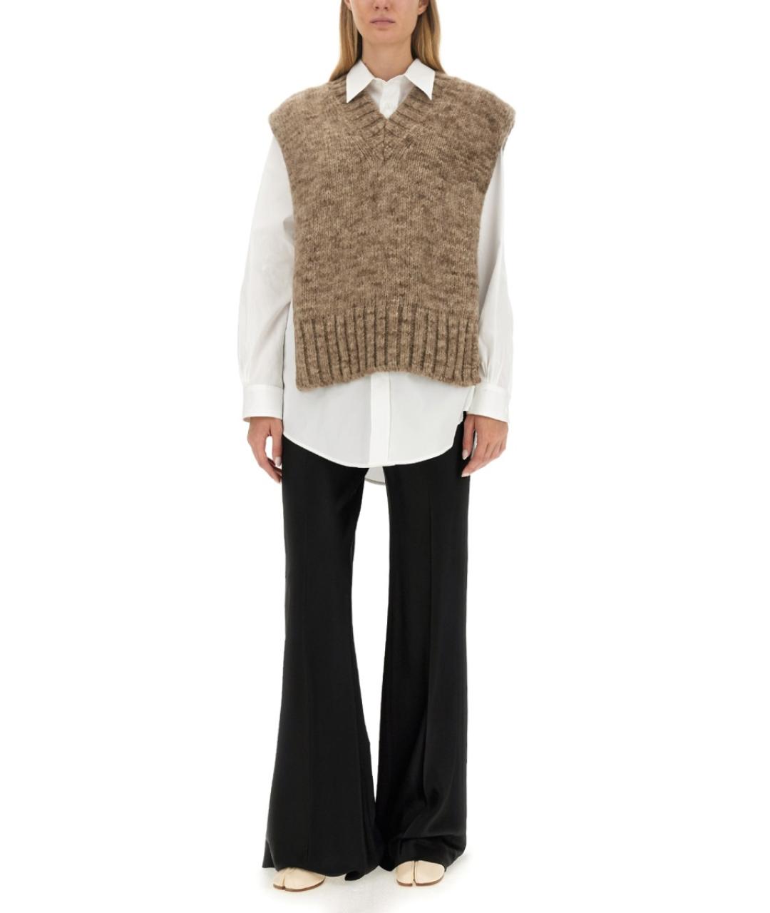 MAISON MARGIELA Бежевый шерстяной жилет, фото 3