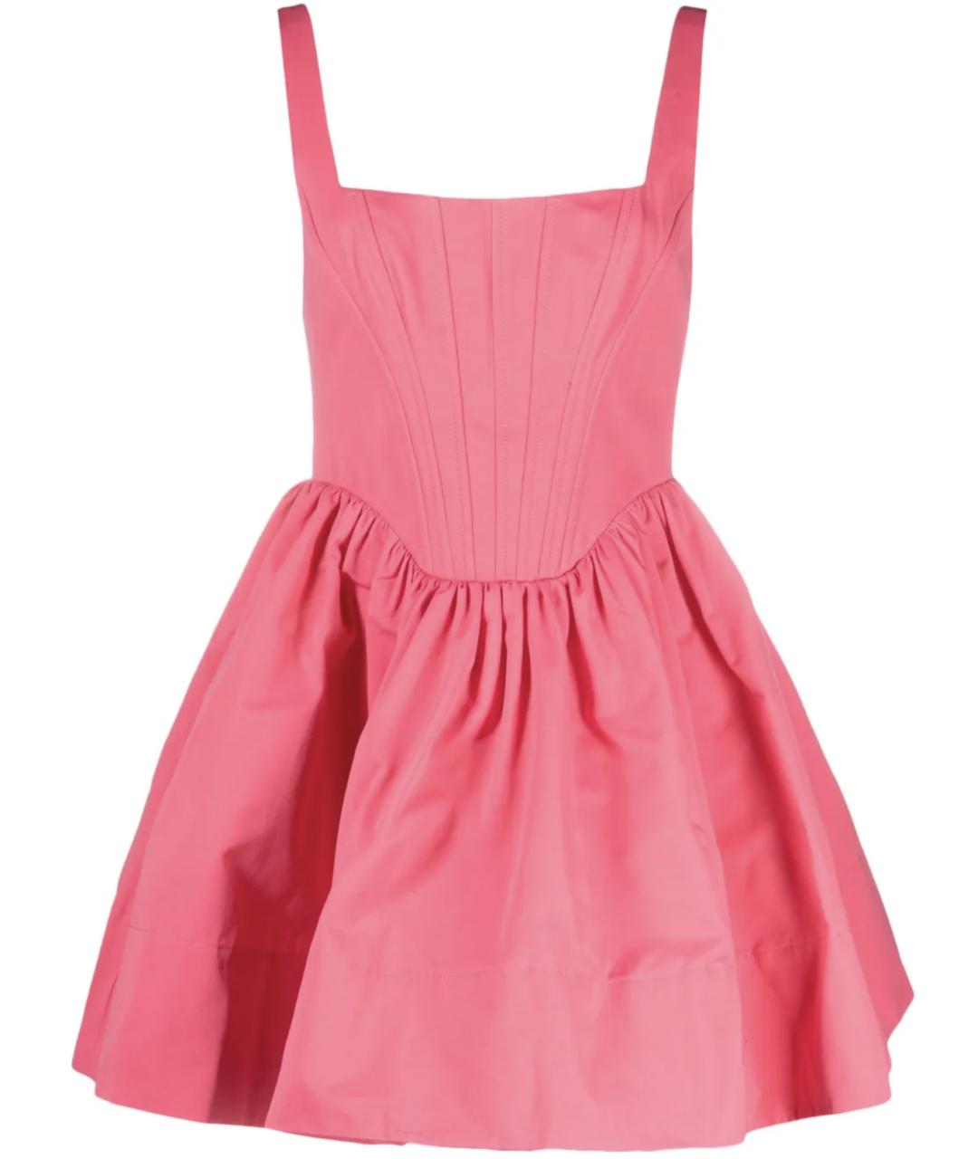 STAUD Фуксия хлопковое повседневное платье, фото 1