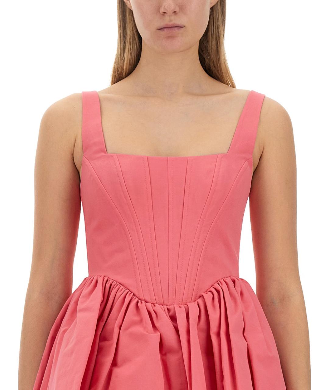 STAUD Фуксия хлопковое повседневное платье, фото 5