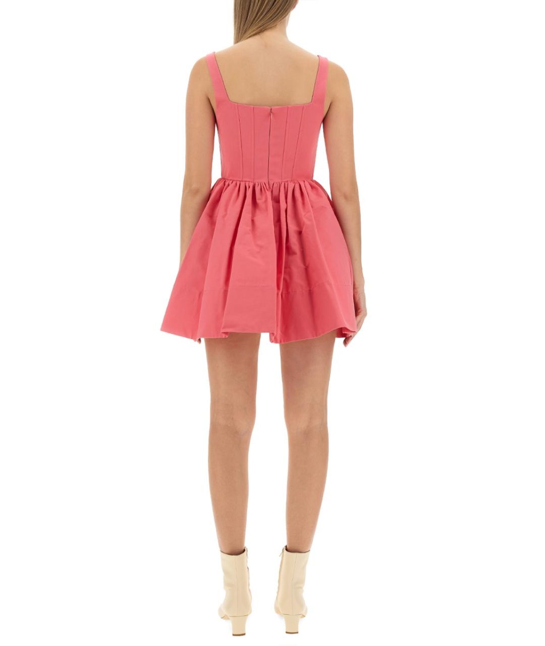 STAUD Фуксия хлопковое повседневное платье, фото 4