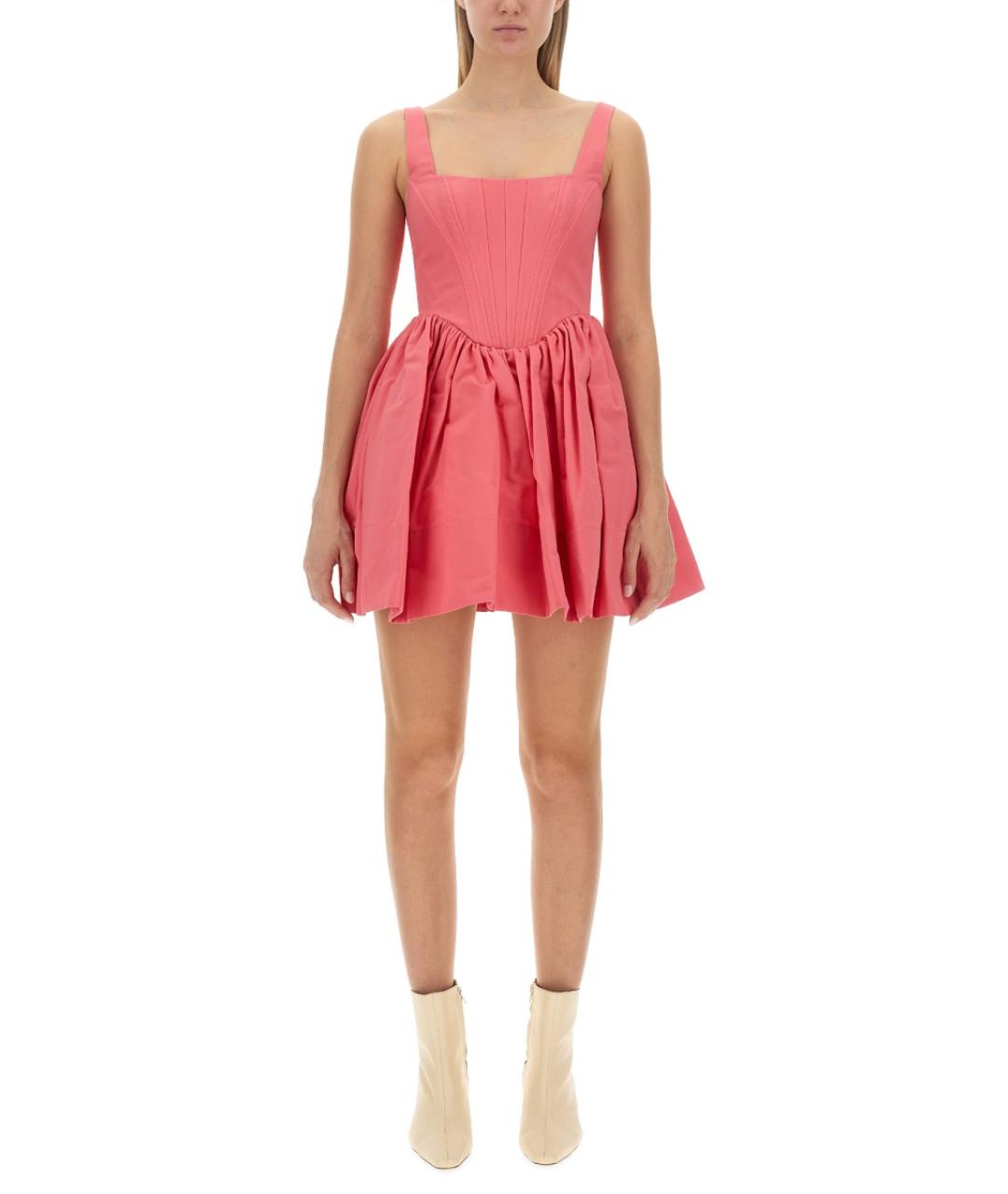 STAUD Фуксия хлопковое повседневное платье, фото 2