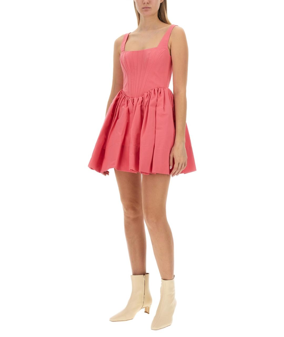 STAUD Фуксия хлопковое повседневное платье, фото 3