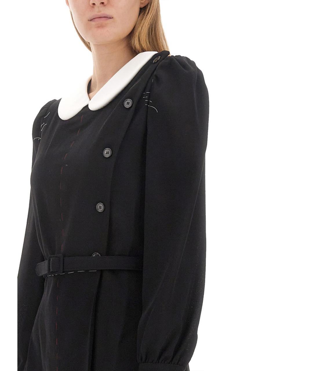 MAISON MARGIELA Черное шерстяное повседневное платье, фото 3