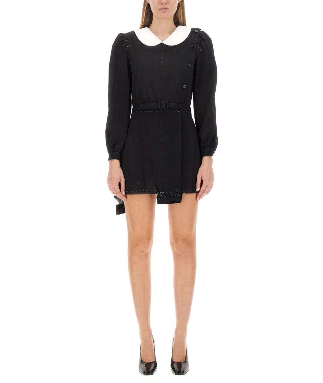 MAISON MARGIELA Черное шерстяное повседневное платье, фото 2