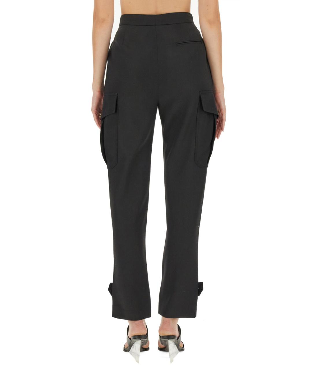 ALEXANDER MCQUEEN Черные шерстяные прямые брюки, фото 4