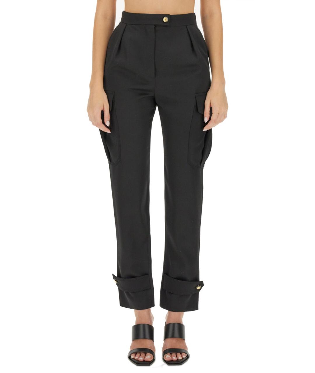 ALEXANDER MCQUEEN Черные шерстяные прямые брюки, фото 2