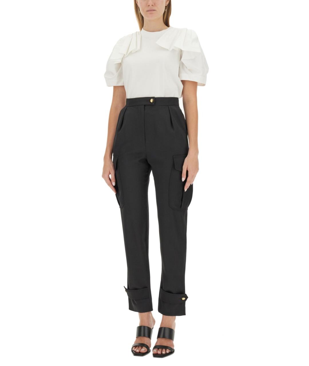 ALEXANDER MCQUEEN Черные шерстяные прямые брюки, фото 3