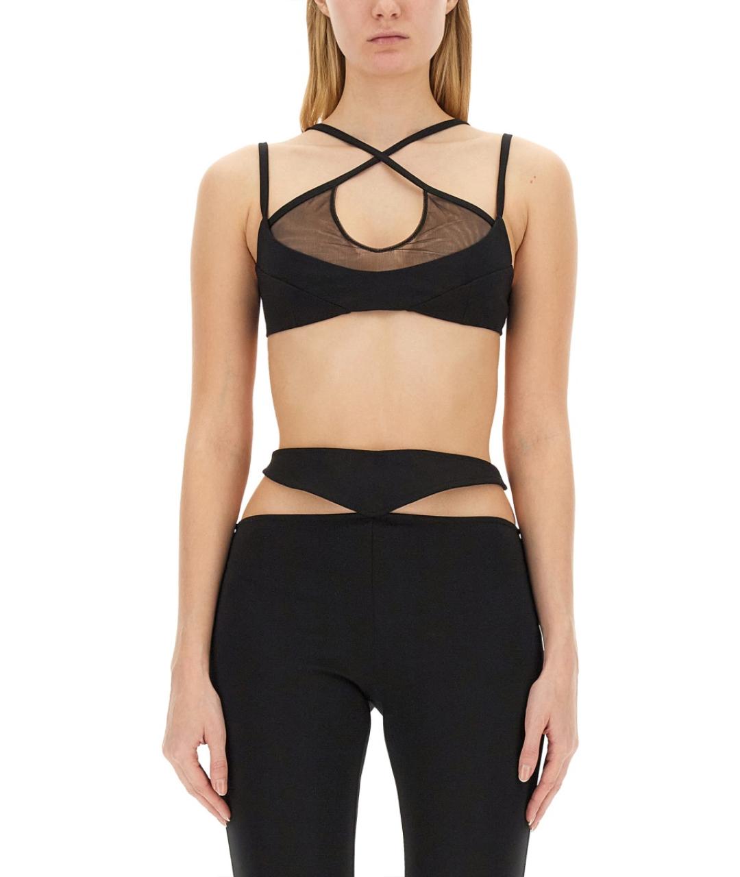 THE ATTICO Черная полиэстеровая блузы, фото 2