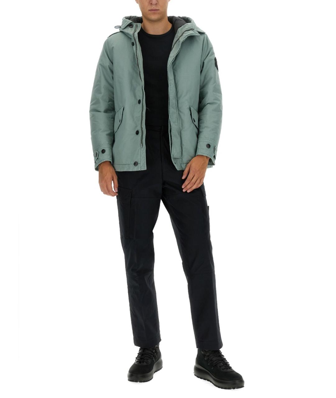 STONE ISLAND Бирюзовая полиэстеровая куртка, фото 3