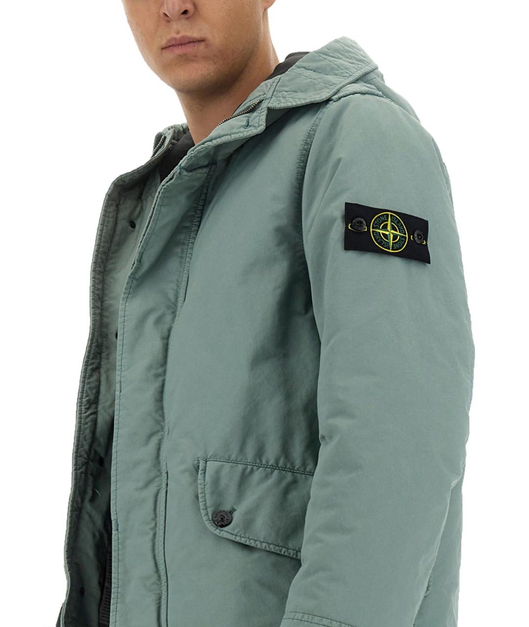 STONE ISLAND Бирюзовая полиэстеровая куртка, фото 5