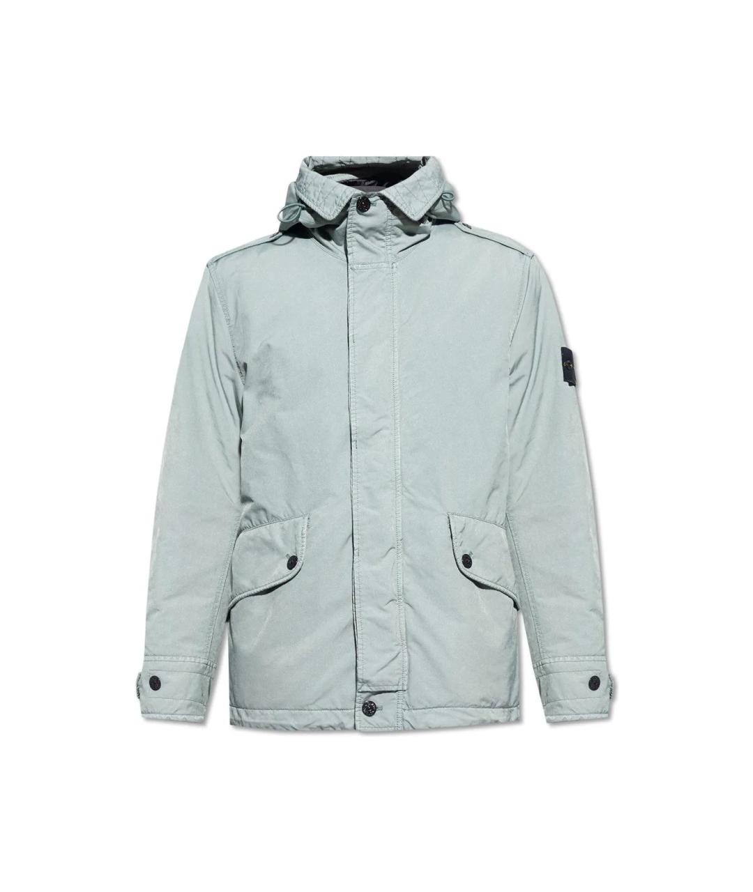 STONE ISLAND Бирюзовая полиэстеровая куртка, фото 1
