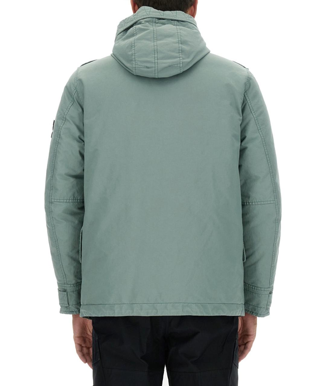 STONE ISLAND Бирюзовая полиэстеровая куртка, фото 4