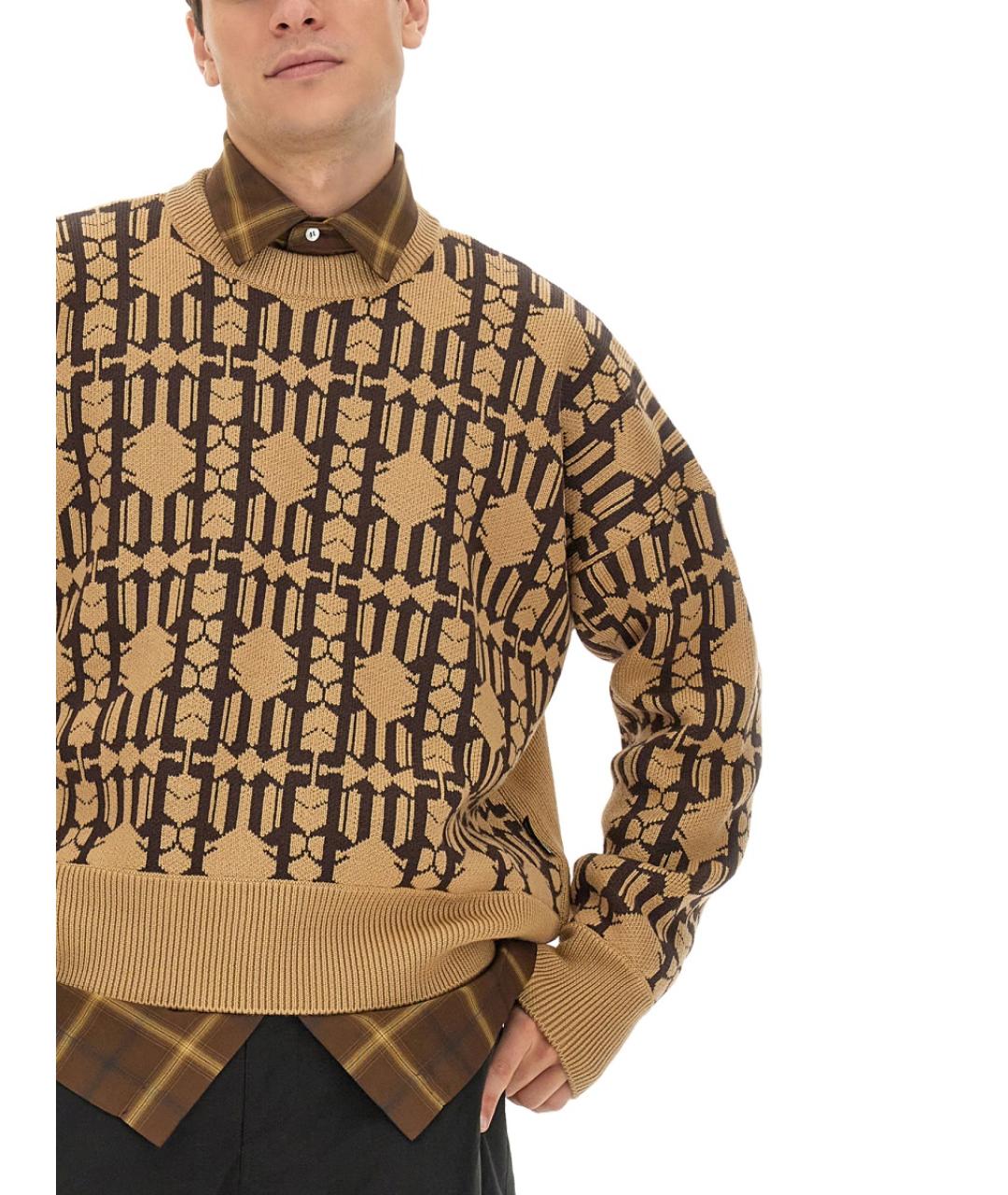 PALM ANGELS Бежевый хлопковый джемпер / свитер, фото 5