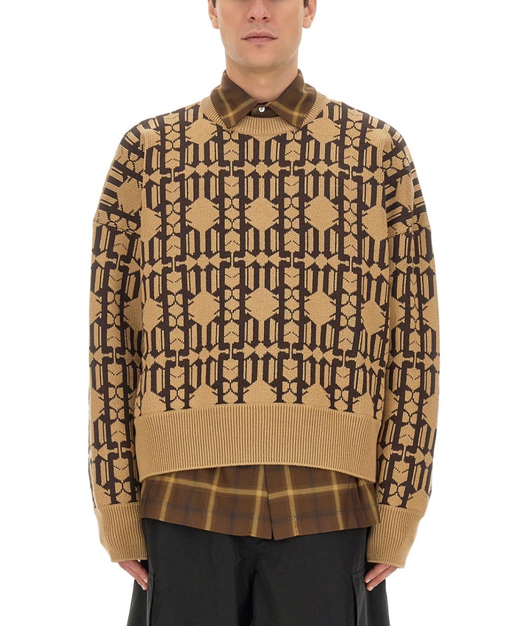 PALM ANGELS Бежевый хлопковый джемпер / свитер, фото 2